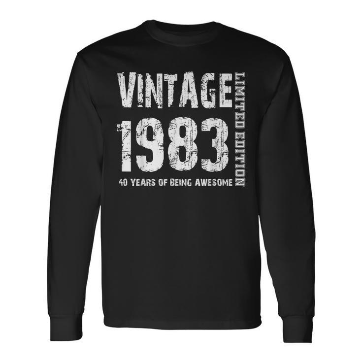 Vintage 1983 40 Years Of Being Awesome 40Th Birthday Long Sleeve T-Shirt T-Shirt