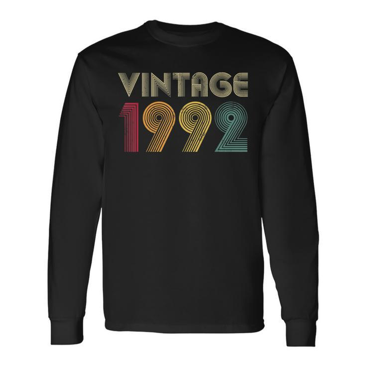 Vintage 1992 30Th Birthday Retro 30 Years Old Long Sleeve T-Shirt