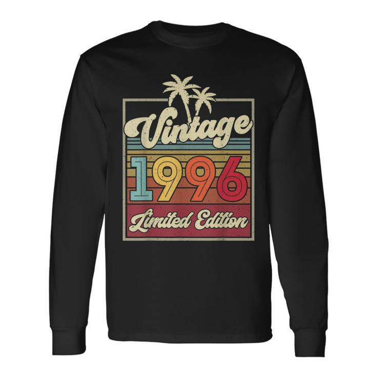 Vintage 1996 Wedding Anniversary Born In 1996 Birthday Party Long Sleeve T-Shirt Gifts ideas