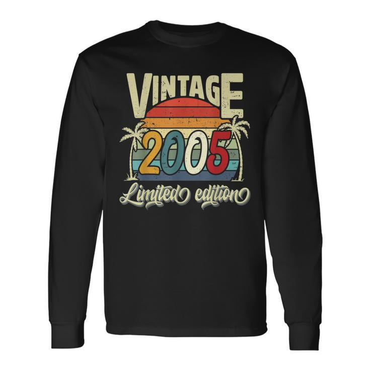 Vintage 2005 18Th Birthday Limited Edition 18 Years Old Bday Long Sleeve T-Shirt