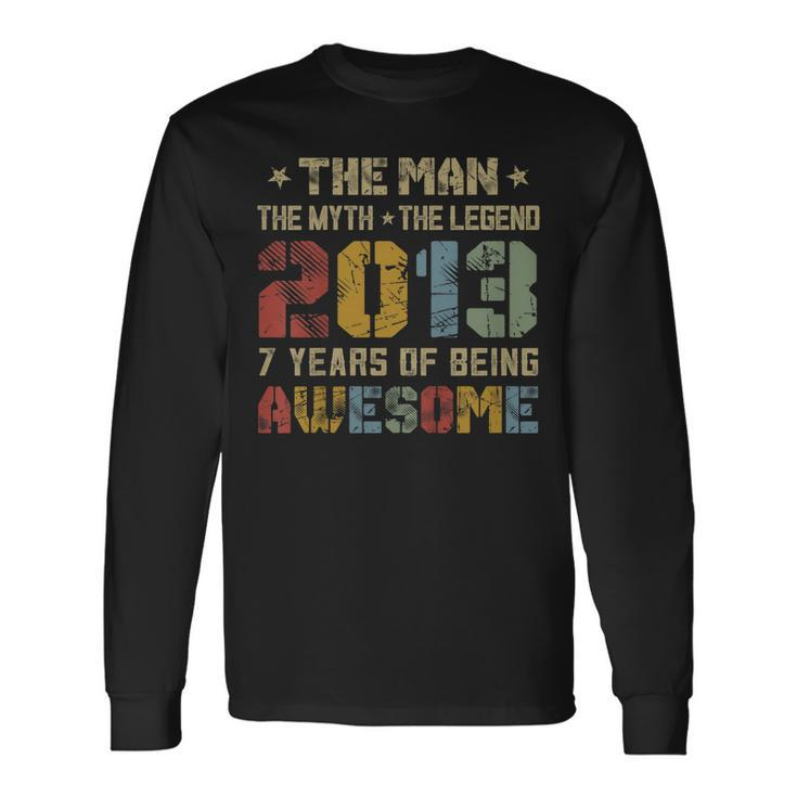 Vintage 2013 Man Myth Legend 7Th Birthday 7 Years Old Long Sleeve T-Shirt T-Shirt