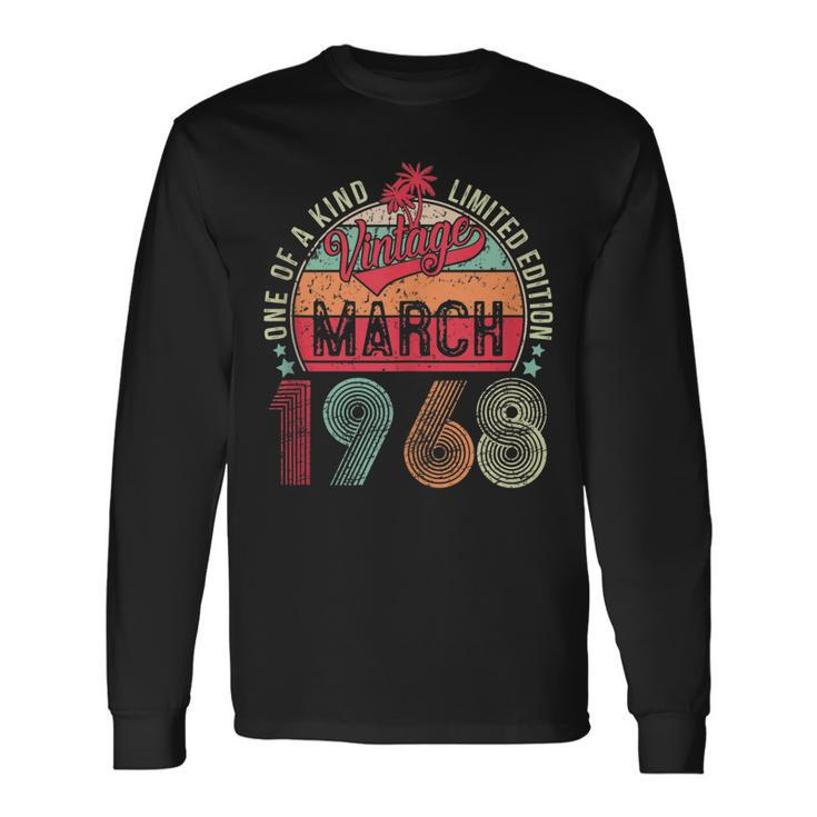 Vintage 55 Year Old March 1968 Limited Edition 55Th Birthday V2 Long Sleeve T-Shirt