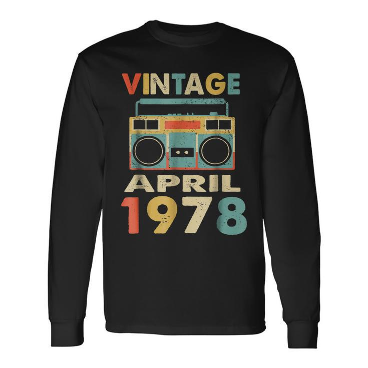 Vintage April 1978 Tshirt Retro 41St Birthday Long Sleeve T-Shirt
