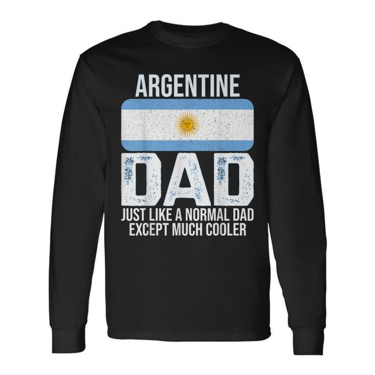 Vintage Argentine Dad Argentina Flag Fathers Day Long Sleeve T-Shirt