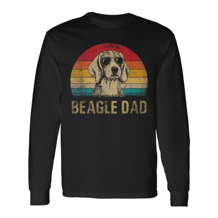 Vintage Beagle Dad Beagle Dog Dad Fathers Day Long Sleeve T-Shirt Gifts ideas