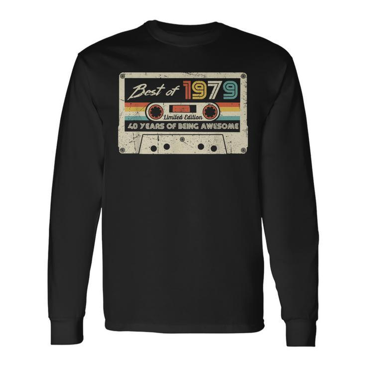 Vintage Best Of 1979 40Th Birthday Retro Cassette Tape Long Sleeve T-Shirt T-Shirt