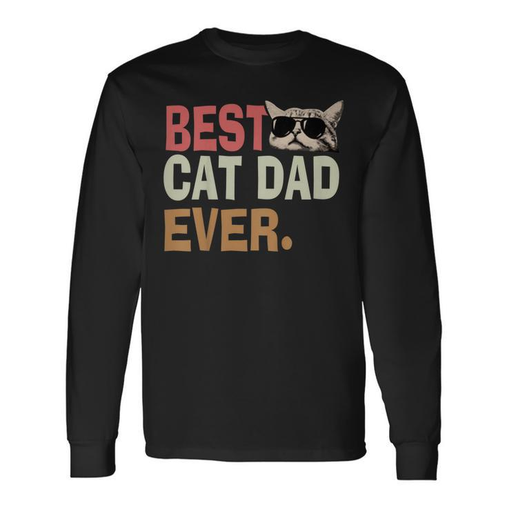 Vintage Best Cat Dad Ever Cat Daddy Father Day Long Sleeve T-Shirt T-Shirt