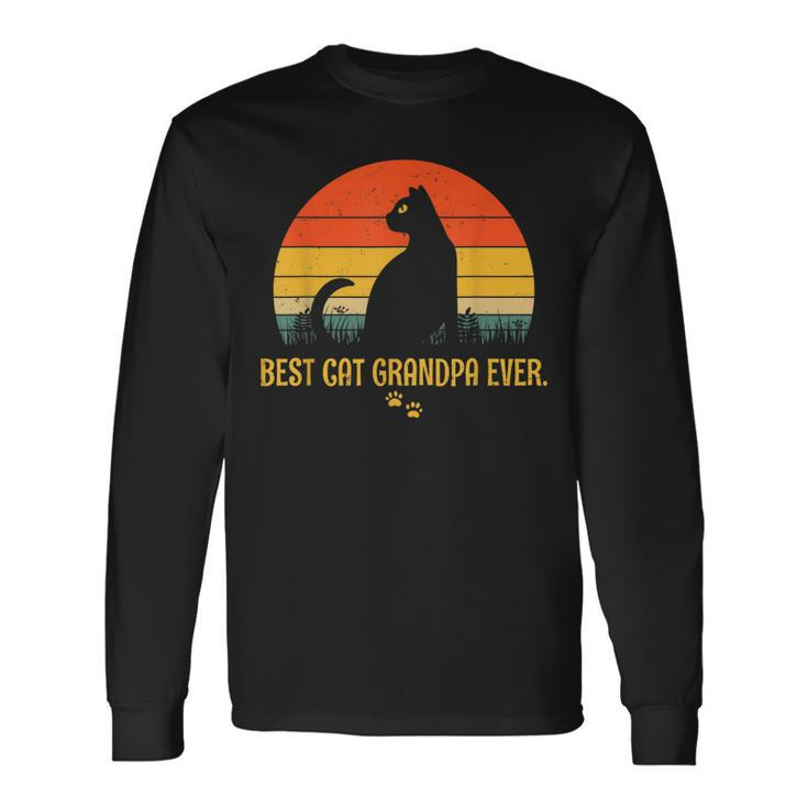 Vintage Best Cat Grandpa Ever Cat Lovers Long Sleeve T-Shirt T-Shirt