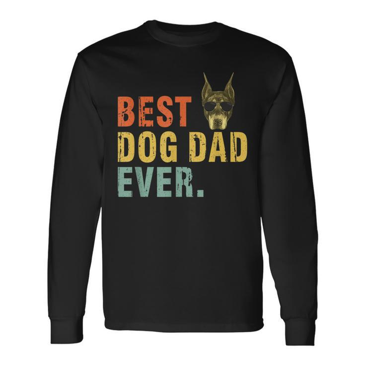 Vintage Best Dog Dad Ever Doberman Pinscher Long Sleeve T-Shirt T-Shirt