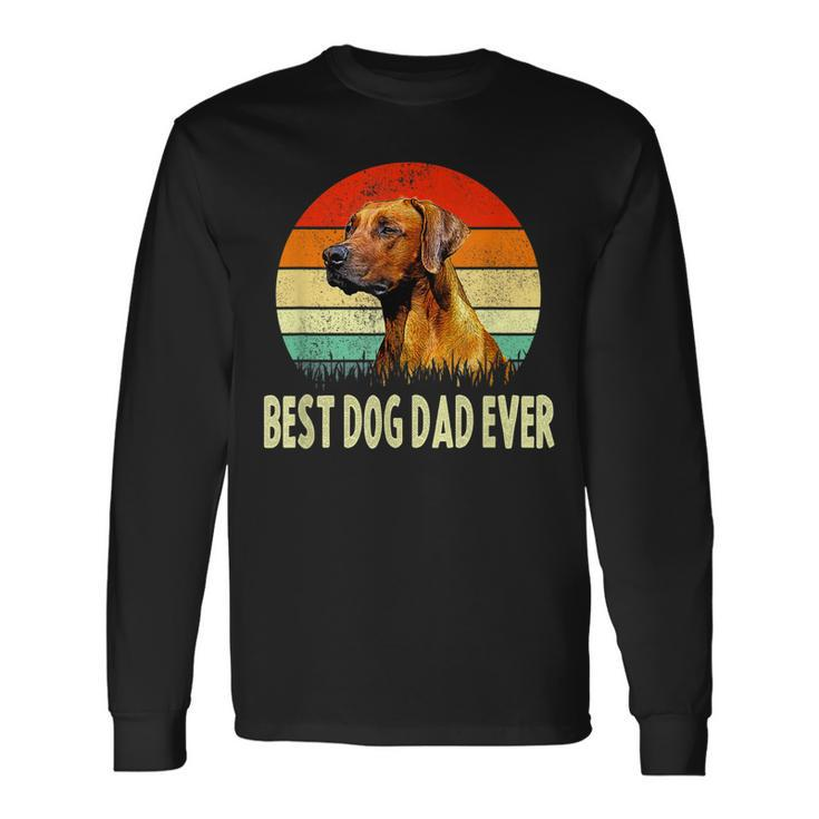 Vintage Best Dog Dad Ever Dog Father Long Sleeve T-Shirt T-Shirt