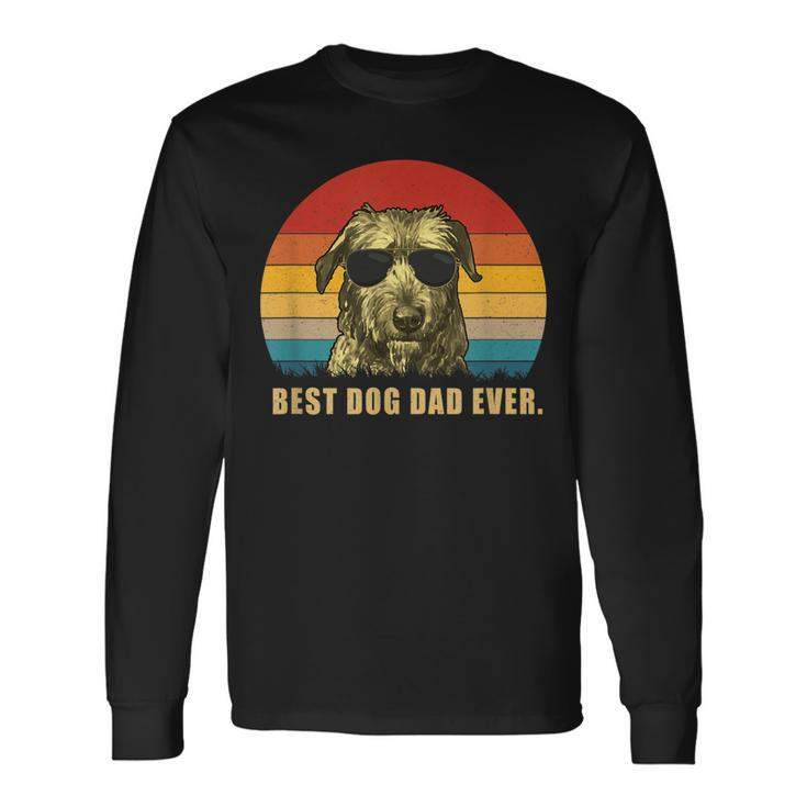 Vintage Best Dog Dad Ever Irish Wolfhound Long Sleeve T-Shirt
