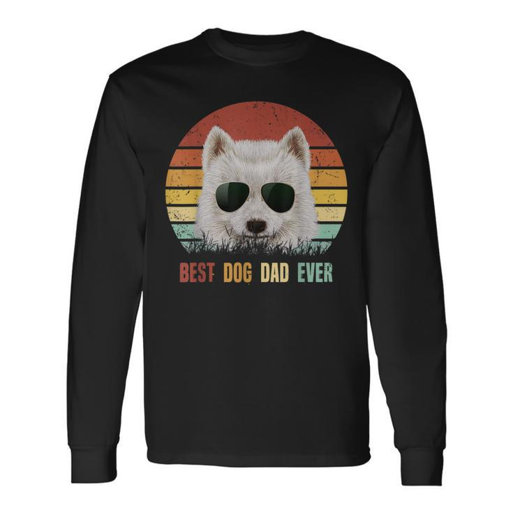 Vintage Best Dog Dad Ever Samoyed Fathers Day Long Sleeve T-Shirt T-Shirt
