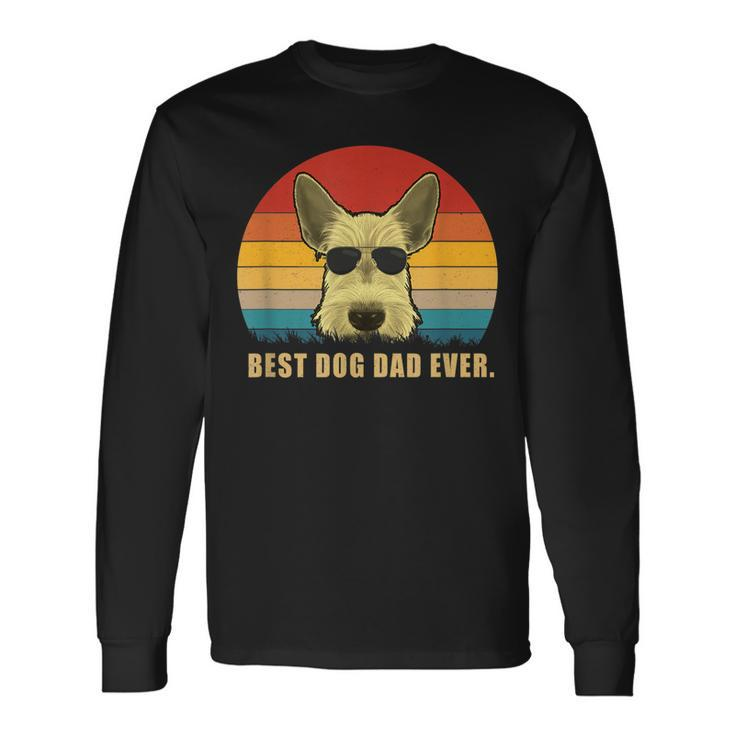 Vintage Best Dog Dad Ever Scottish Terrier Long Sleeve T-Shirt T-Shirt