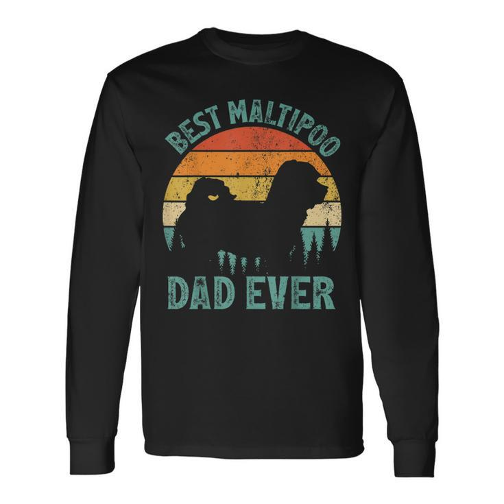 Vintage Best Maltipoo Dad Ever Fathers Day Long Sleeve T-Shirt