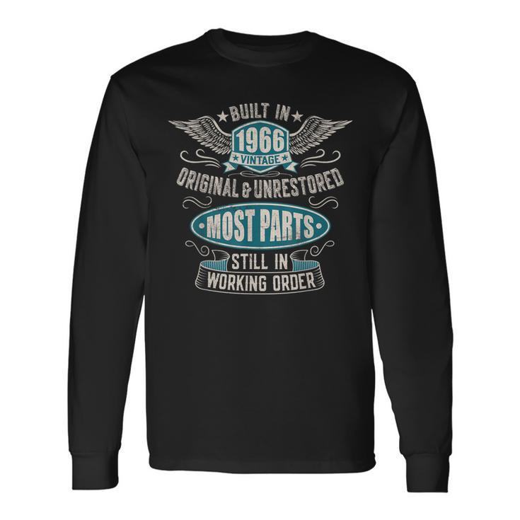 Vintage Birthday Born In 1966 Built In The 60S Men Women Long Sleeve T-Shirt T-shirt Graphic Print