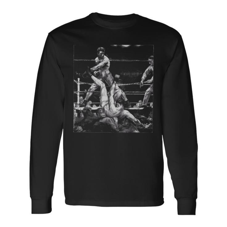 Vintage Boxer Boxing Gloves Boxing Coach Long Sleeve T-Shirt
