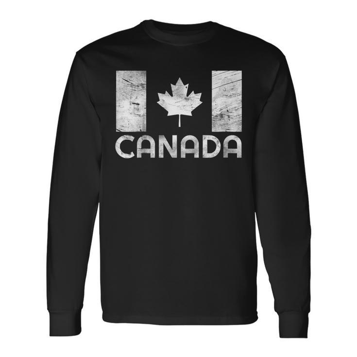 Vintage Canada Flag Shirt Canada Day V3 Long Sleeve T-Shirt T-Shirt