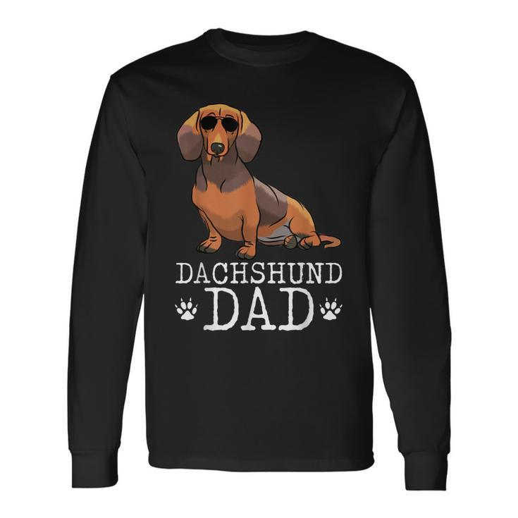 Vintage Dachshund Dad Dog Lover For Papa Father Long Sleeve T-Shirt