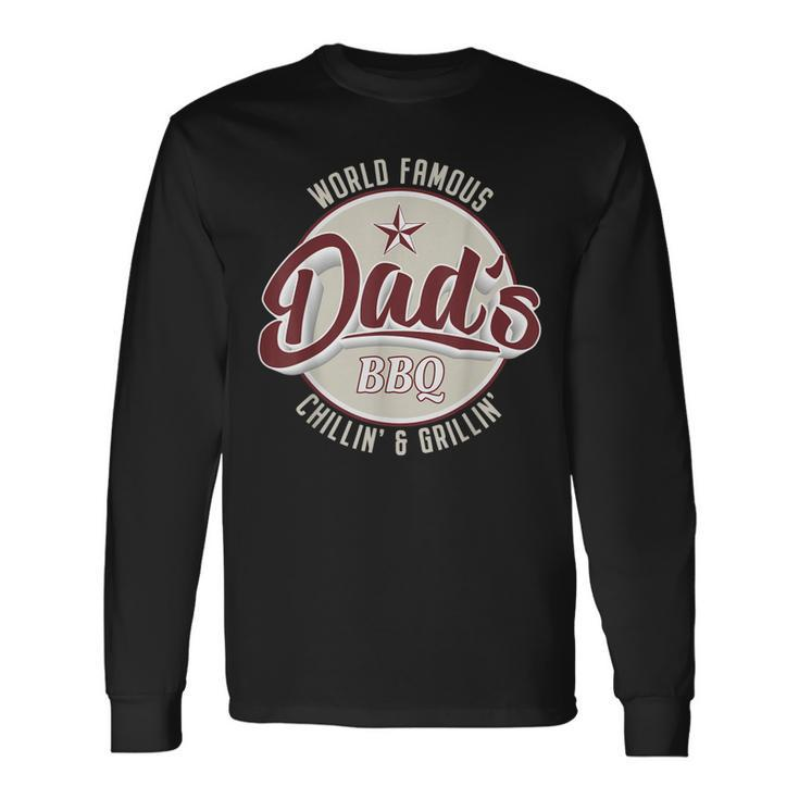 Vintage Dads Bbq Chilling And Grilling Fathers Day Long Sleeve T-Shirt