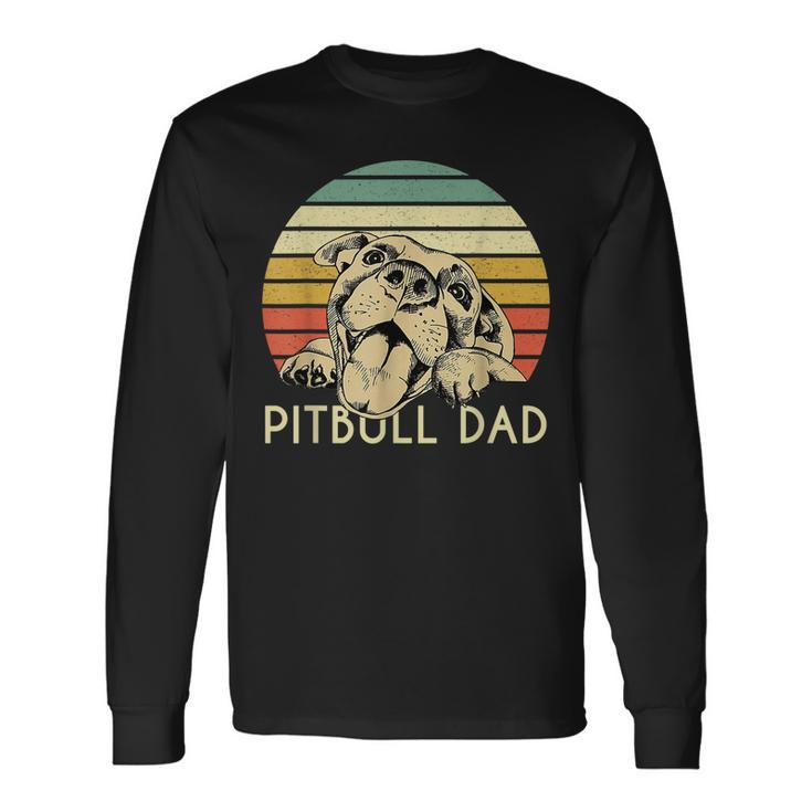 Vintage Dog Lover Best Pit Bull Dad Ever Fathers Day Long Sleeve T-Shirt T-Shirt