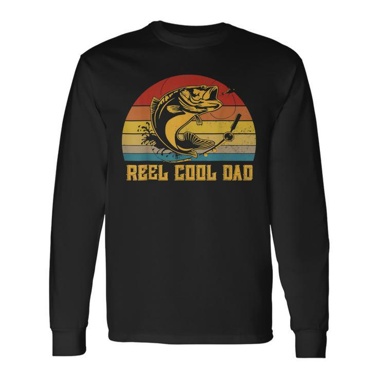 Vintage Fishing Reel Cool Dad Fathers Day Long Sleeve T-Shirt