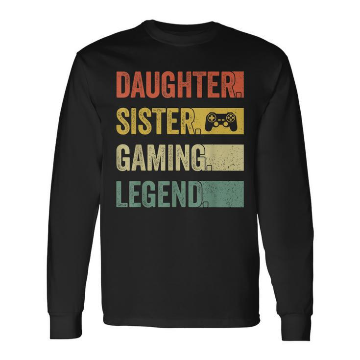 Vintage Gamer Girl Langarmshirts, Tochter & Schwester Gaming Legende Geschenkideen