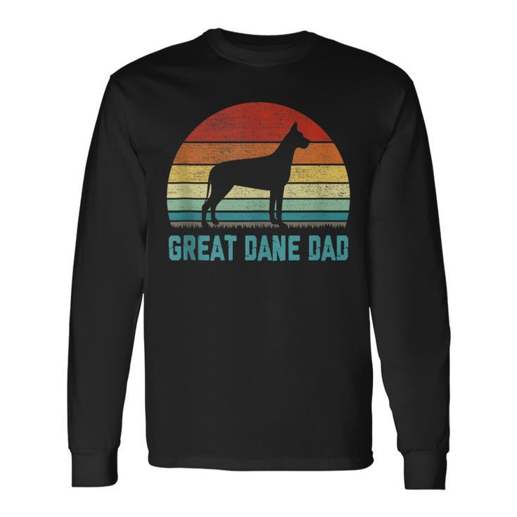 Vintage Great Dane Dad Dog Lover Long Sleeve T-Shirt