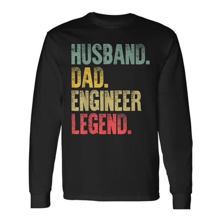 Vintage Husband Dad Engineer Legend Retro Long Sleeve T-Shirt