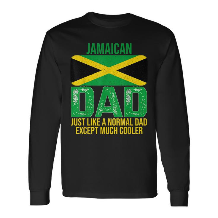 Vintage Jamaican Dad Jamaica Flag For Fathers Day Long Sleeve T-Shirt
