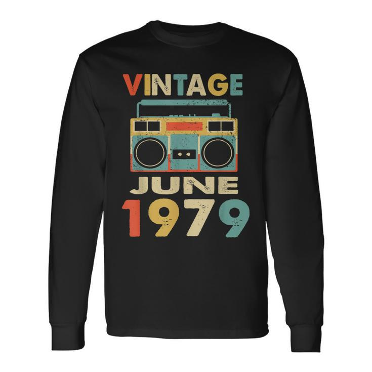 Vintage June 1979 Tshirt Retro 40Th Birthday Long Sleeve T-Shirt T-Shirt