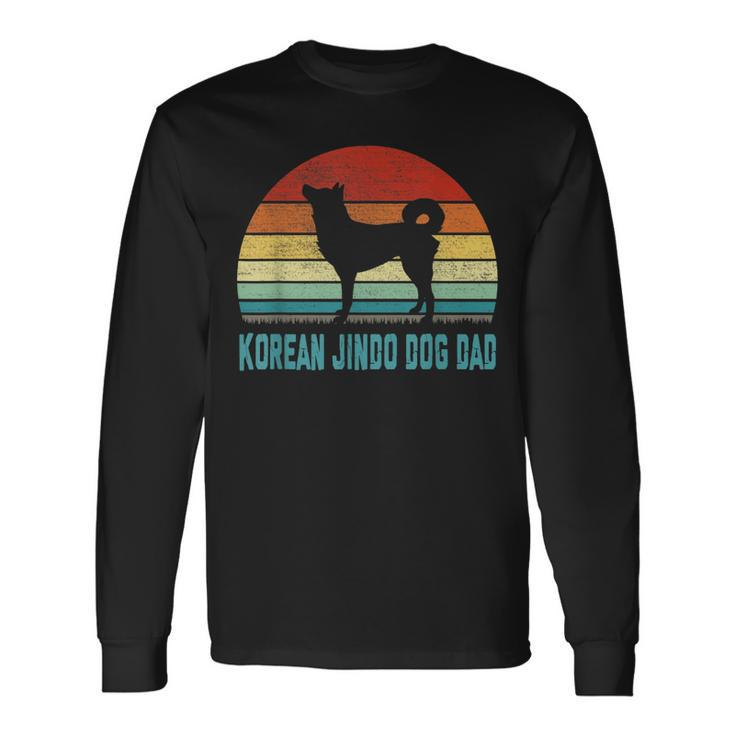 Vintage Korean Jindo Dog Dad Dog Lover Long Sleeve T-Shirt Gifts ideas