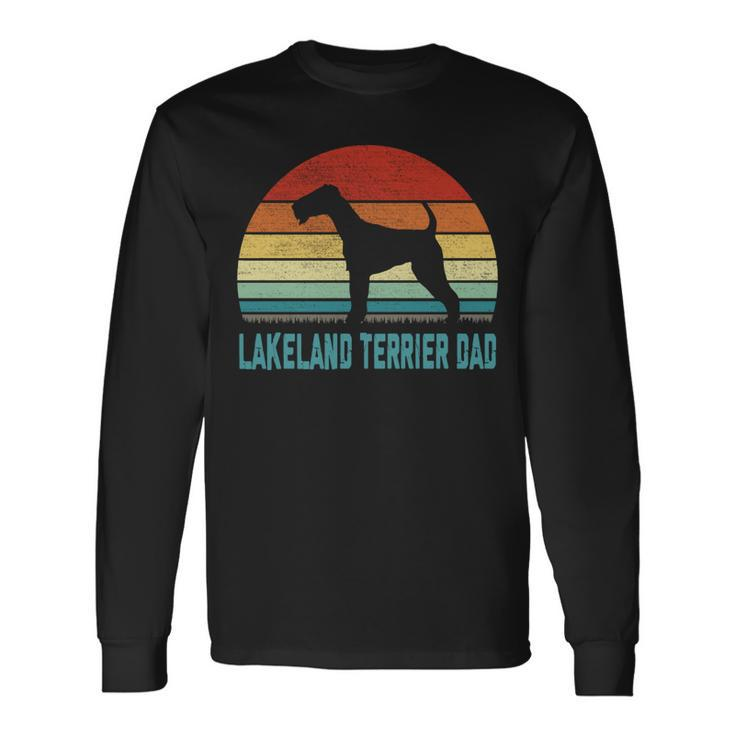 Vintage Lakeland Terrier Dad Dog Lover Long Sleeve T-Shirt