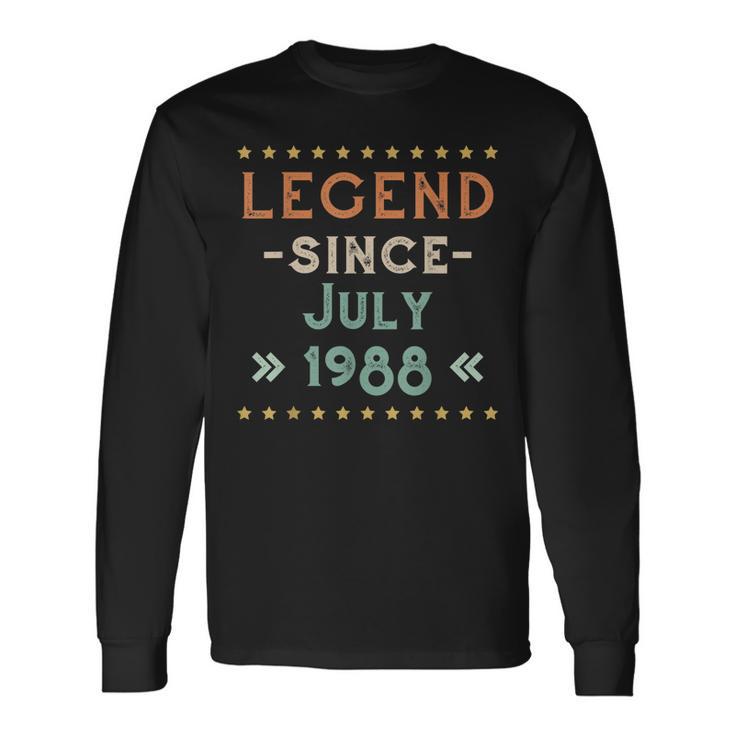 Vintage Legend Seit Juli 1988 Geburtstag Männer Frauen Langarmshirts Geschenkideen