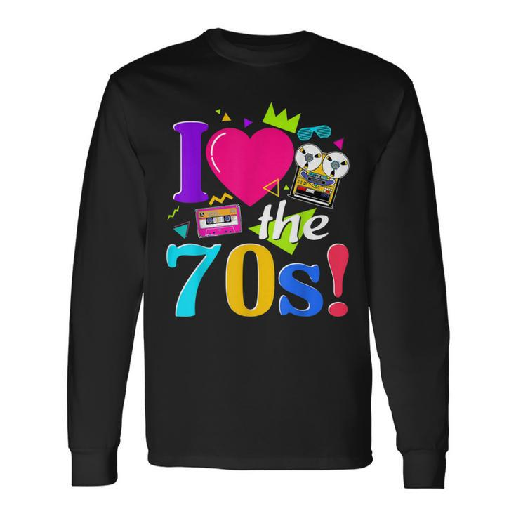 Vintage I Love The 70S Made Me 1970 70S Cassette Tape Long Sleeve T-Shirt