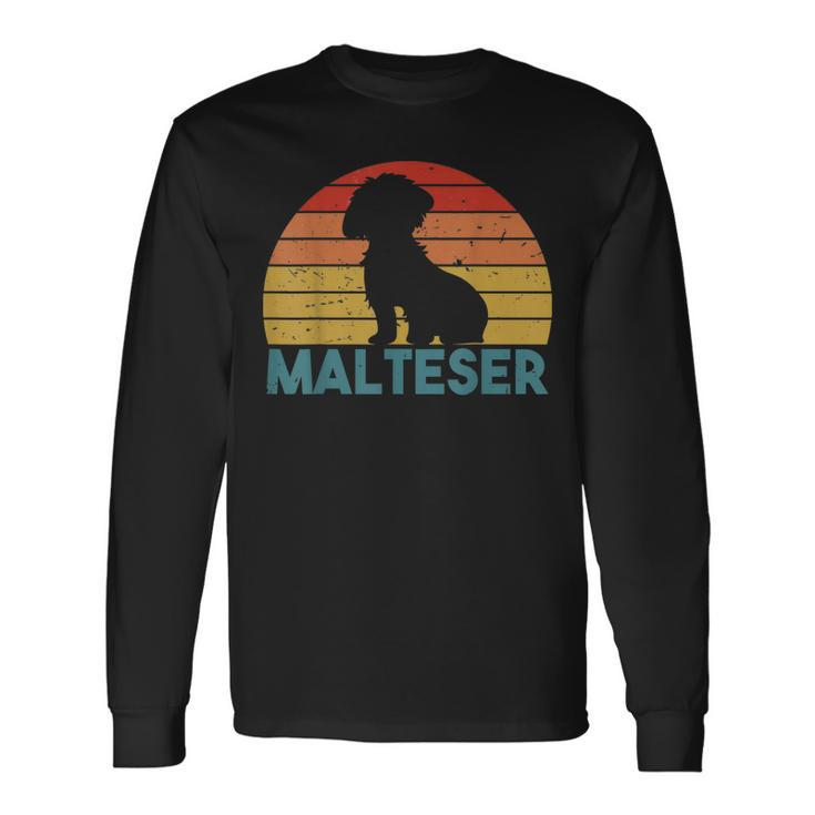 Vintage Malteser Hunde Hunderasse Hundeliebhaber Hund Langarmshirts Geschenkideen