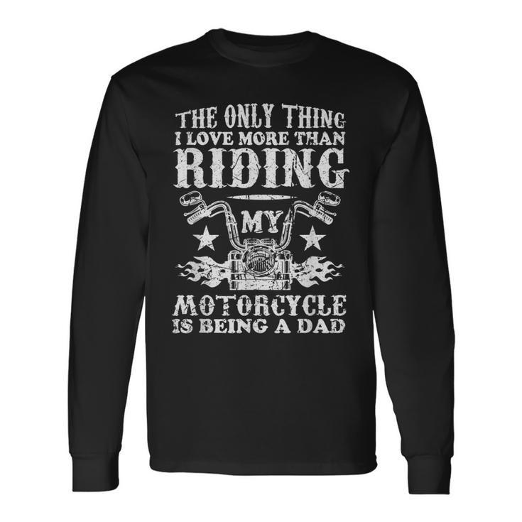 Vintage Motorcycle Rider Biker Dad Long Sleeve T-Shirt