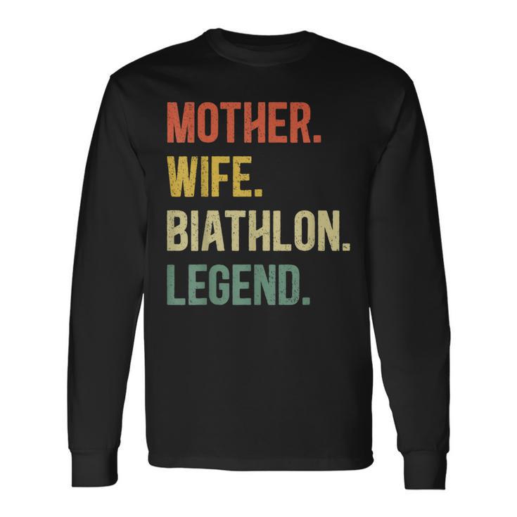 Vintage Mutter Frau Biathlon Legende Retro Wintersport Langarmshirts Geschenkideen