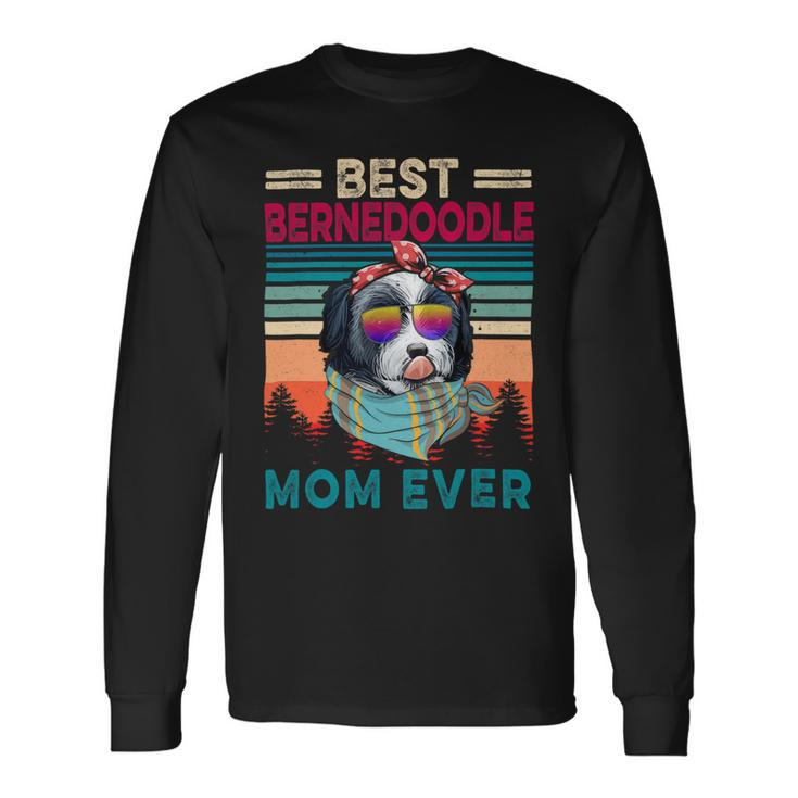 Vintage Retro Best Bernedoodle Mom Ever Cool Dog Mother Day Long Sleeve T-Shirt