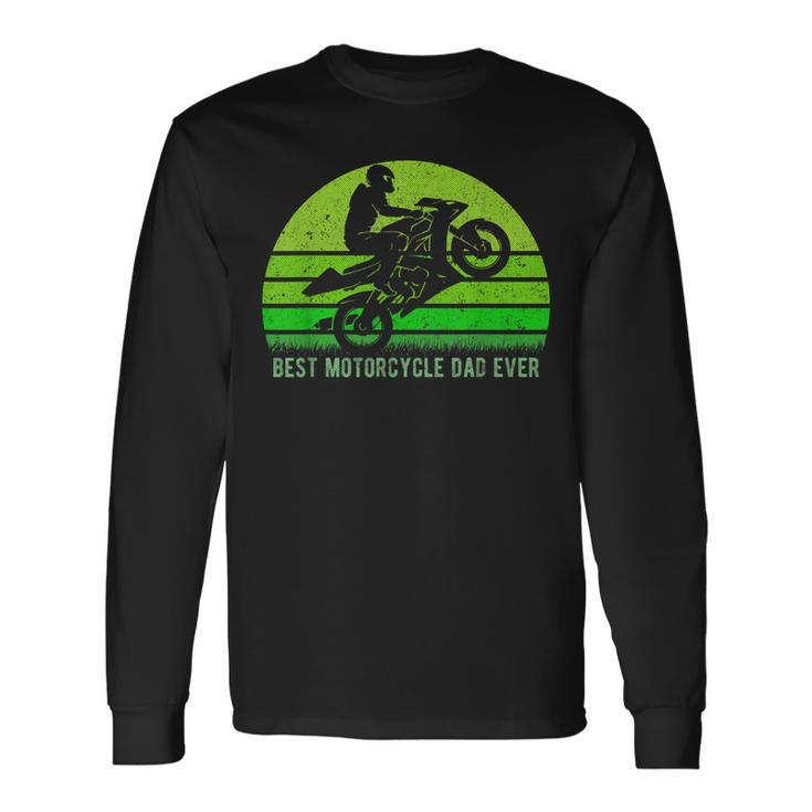 Vintage Retro Best Motorcycle Dirt Bike Dad Ever Fathers Day Long Sleeve T-Shirt T-Shirt