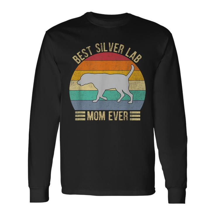 Vintage Retro Best Silver Lab Mom Ever Labrador Retriever Long Sleeve T-Shirt