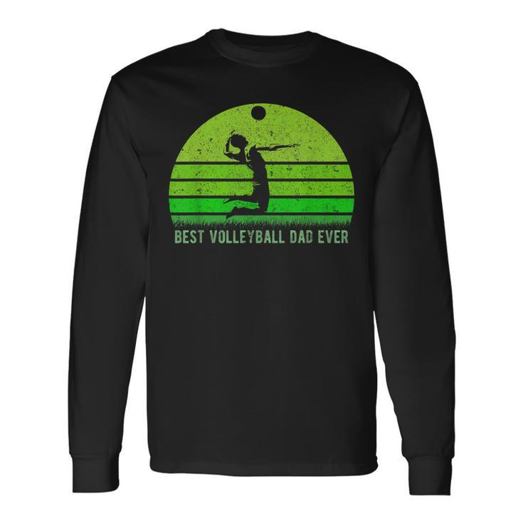 Vintage Retro Best Volleyball Dad Ever Fathers Day Long Sleeve T-Shirt T-Shirt