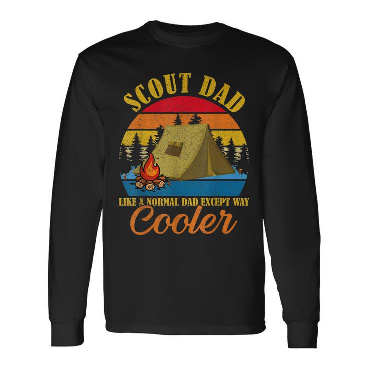 Vintage Scout Dad Except Way Cooler Normal Dad Fathers Day Long Sleeve T-Shirt Gifts ideas
