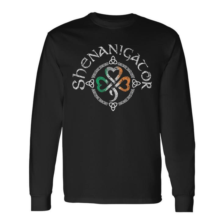 Vintage Shenanigator Saint Patrick Day 2021 Long Sleeve T-Shirt