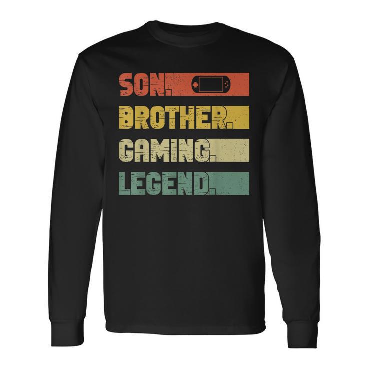 Vintage Sohn Bruder Gaming Legende Retro Video Gamer Junge Langarmshirts Geschenkideen