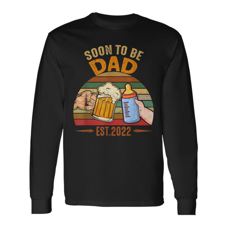 Vintage Soon To Be Dad 2022 Fathers Day Long Sleeve T-Shirt