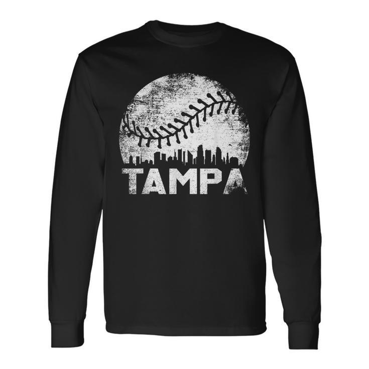 Vintage Tampa Baseball Florida Skyline Apparel Souvenir Long Sleeve T-Shirt T-Shirt