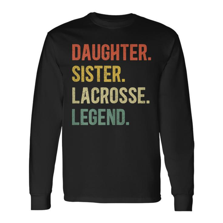 Vintage Tochter & Schwester Lacrosse Legende, Retro Lacrosse Girl Langarmshirts Geschenkideen