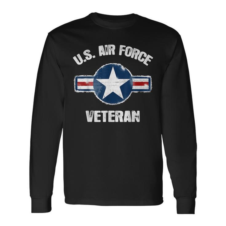 Vintage Us Air Force Veteran Vintage Usaf Veteran Long Sleeve T-Shirt