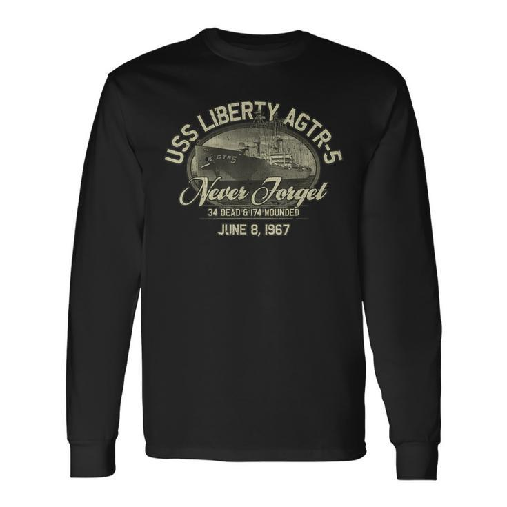 Vintage Uss Liberty Agtr-5 1967 Military Ship Long Sleeve T-Shirt