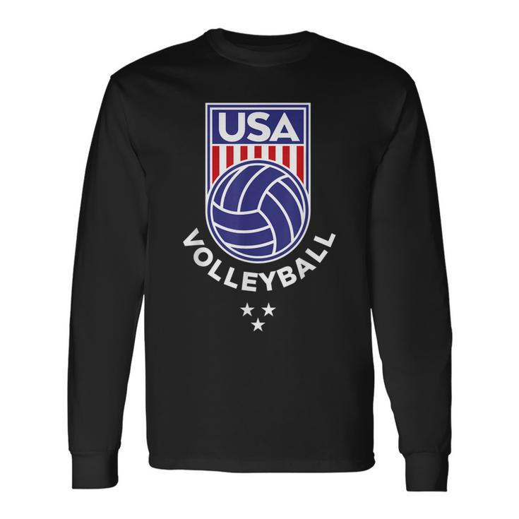 Volleyball Usa Support The Team Usa Flag Beach Long Sleeve T-Shirt